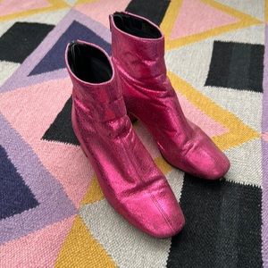 Hot Pink Topshop Chelsea Boots